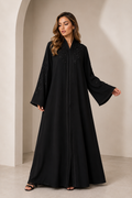 Black Circles Embroidered Noir Abaya