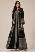 Black with Gold Embroidered Palestinian Abaya
