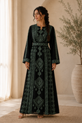 Green Embroidered Palestinian Abaya